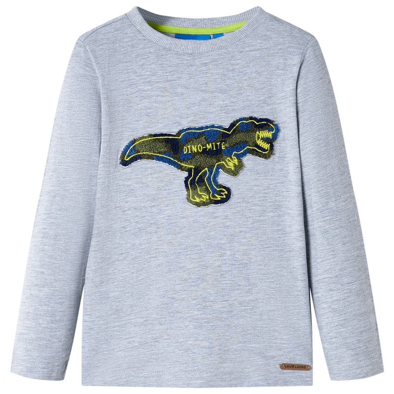 Camicia per bambini Vidaxl con maniche lunghe 92 grigio misto