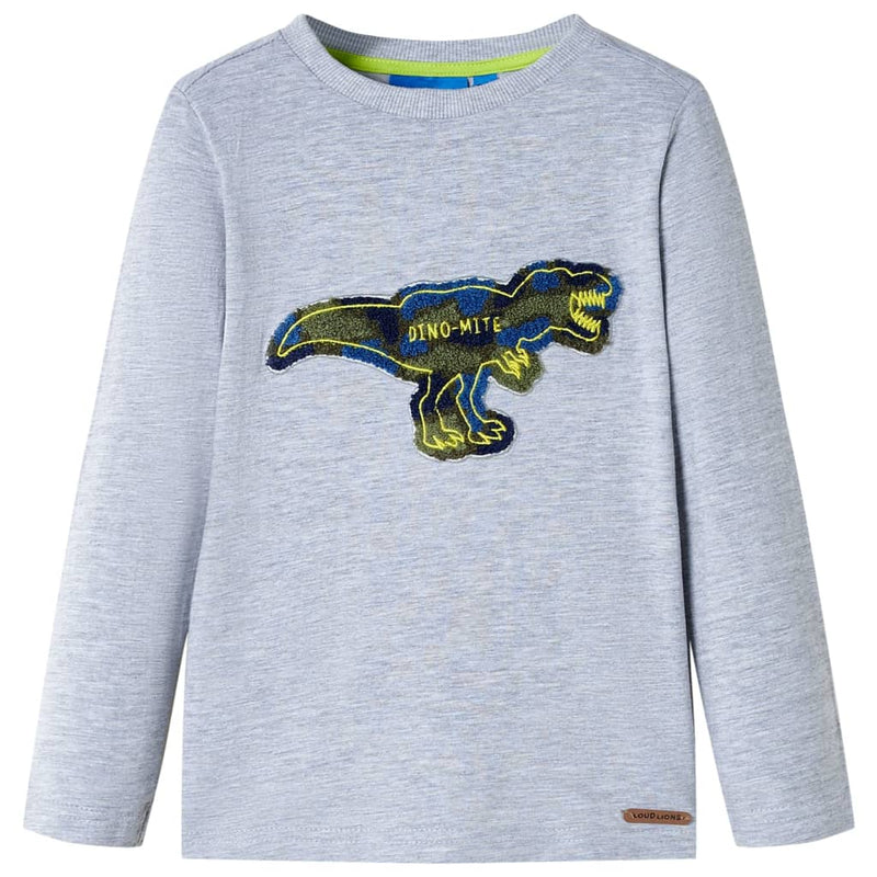 Camicia per bambini Vidaxl con maniche lunghe 104 grigio misto