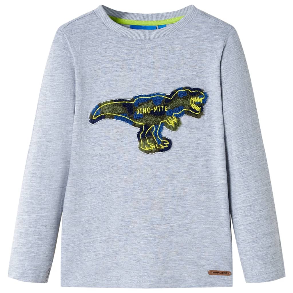 Camisa para niños Vidaxl con mangas largas 116 Gray Mixed