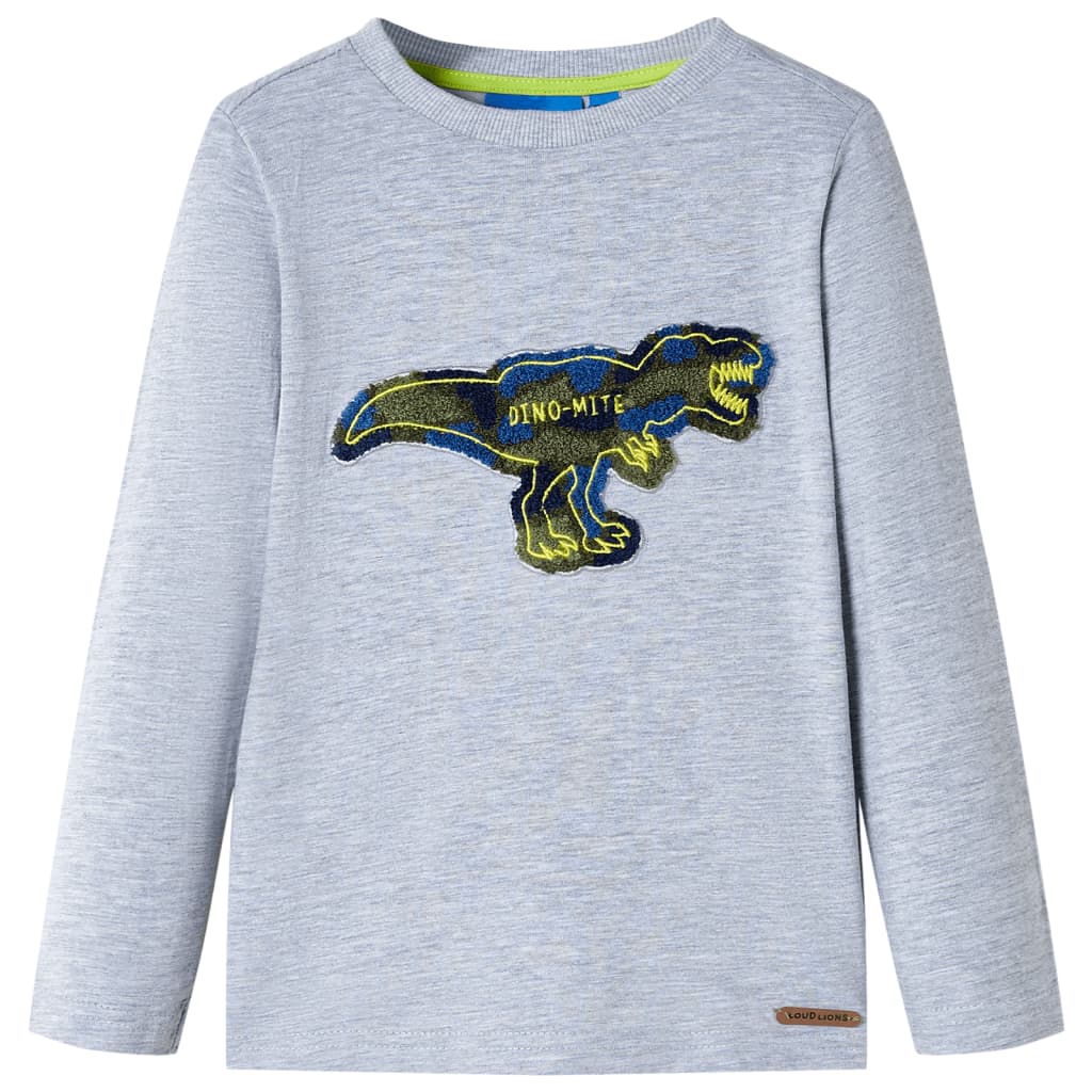 Camisa para niños de Vidaxl con mangas largas 128 gris mixto