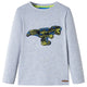 Camicia per bambini Vidaxl con maniche lunghe 128 grigio misto