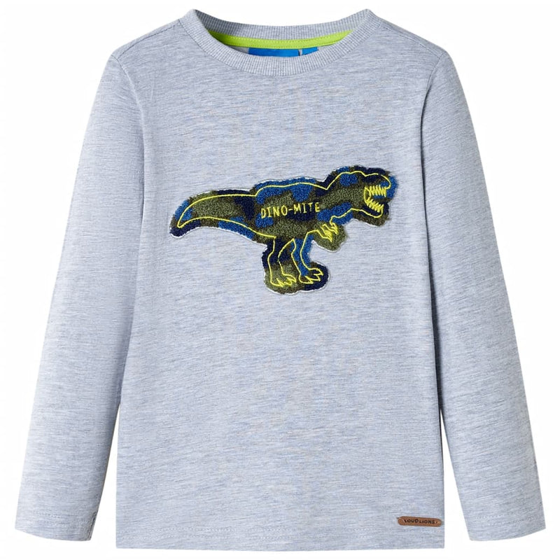 Camicia per bambini Vidaxl con maniche lunghe 140 grigio misto