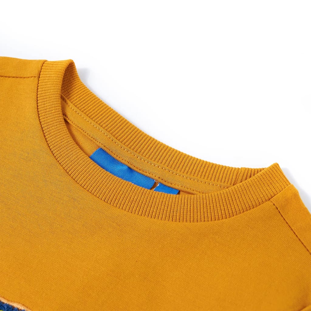Camisa para niños de Vidaxl con mangas largas 104 ocre -color