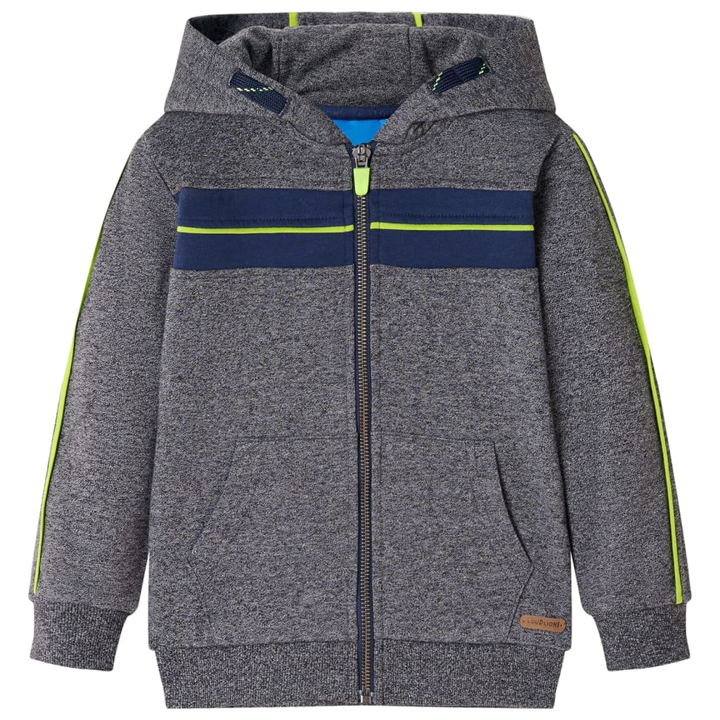 Vidaxl Children's Stupt With Hood and Zipper 92 Miscelato Grigio