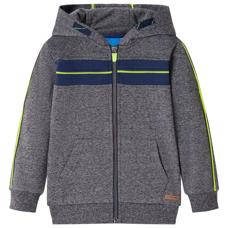 Vidaxl chaleco para niños con capucha y cremallera 116 gris mixta