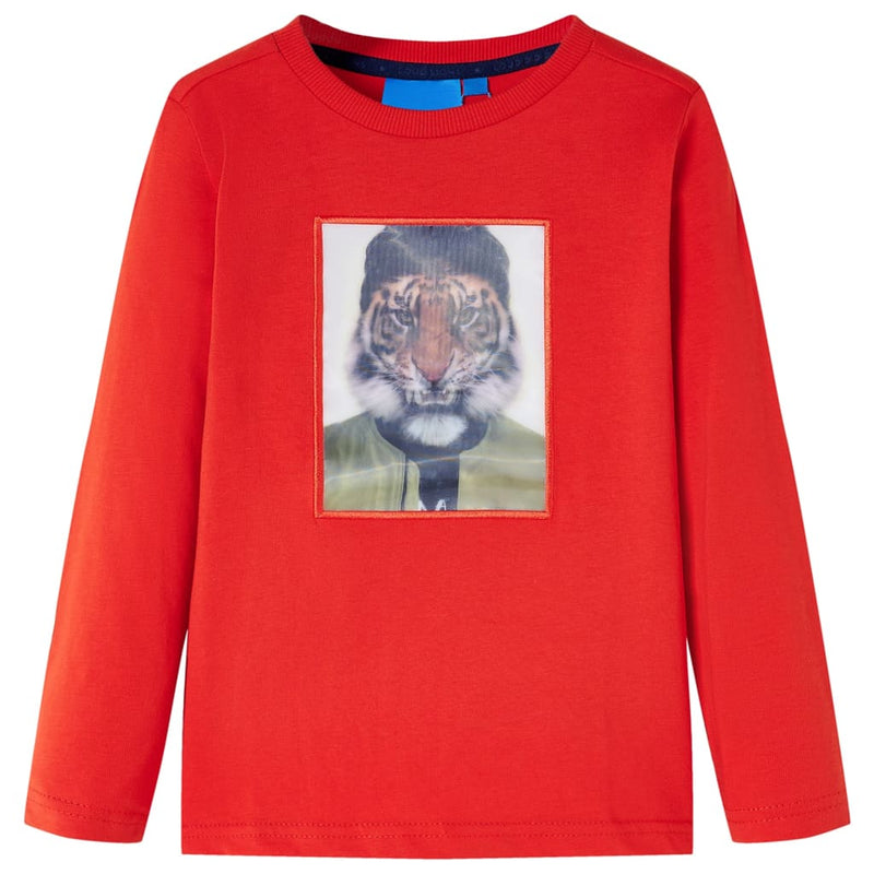 Camicia per bambini Vidaxl con maniche lunghe 92 rossa