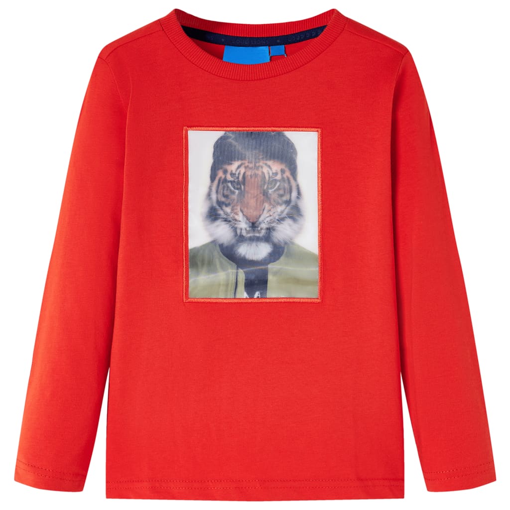 Camicia per bambini Vidaxl con maniche lunghe 128 rossa
