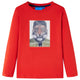 Camicia per bambini Vidaxl con maniche lunghe 128 rossa