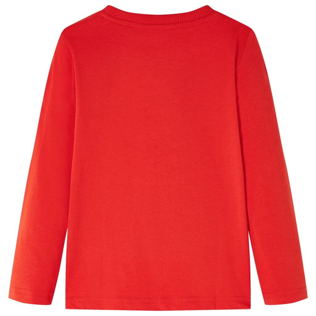 Camicia per bambini Vidaxl con maniche lunghe 128 rossa