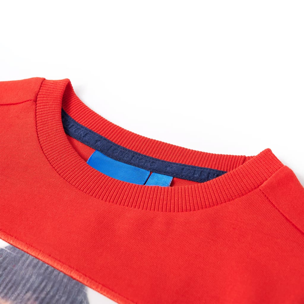 Camicia per bambini Vidaxl con maniche lunghe 128 rossa