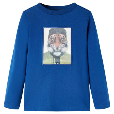 Camisa infantil de Vidaxl con mangas largas 92 Blue oscuro