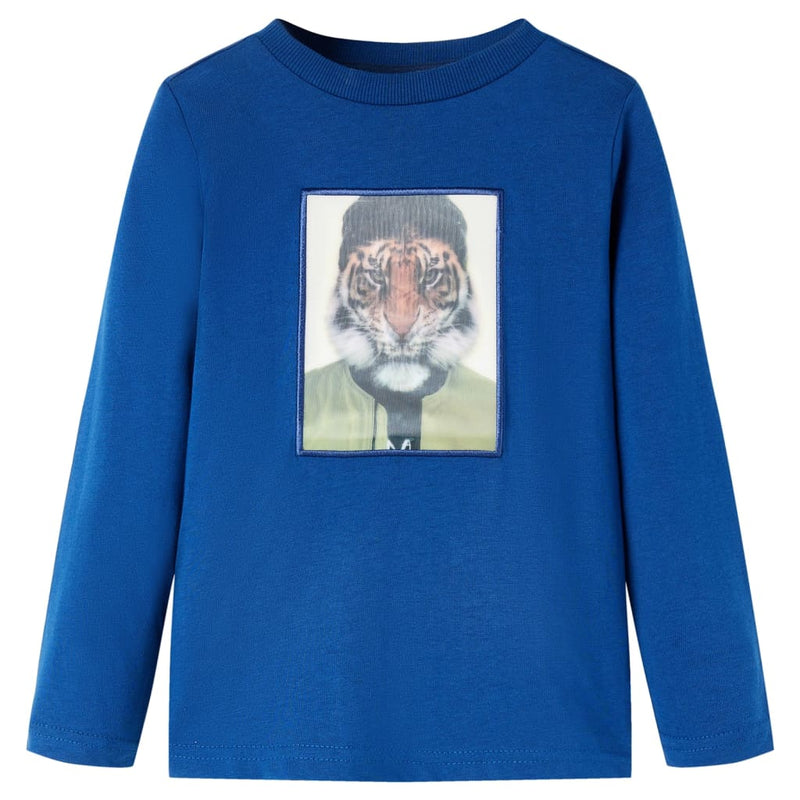 Camicia per bambini Vidaxl con maniche lunghe 92 blu scuro