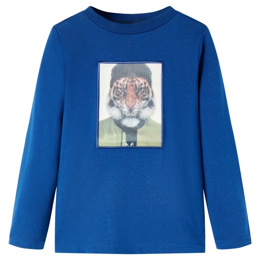 Camisa infantil de Vidaxl con mangas largas 116 azul oscuro