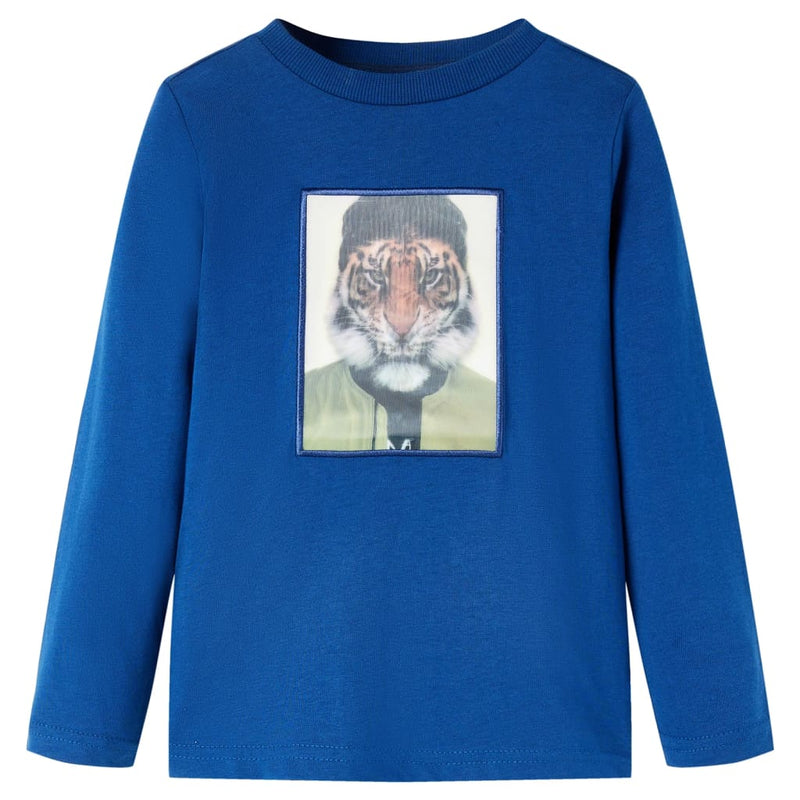 Camicia per bambini Vidaxl con maniche lunghe 116 blu scuro