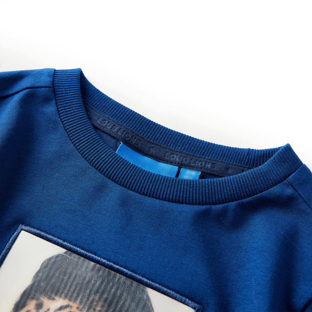 Camicia per bambini Vidaxl con maniche lunghe 128 blu scuro