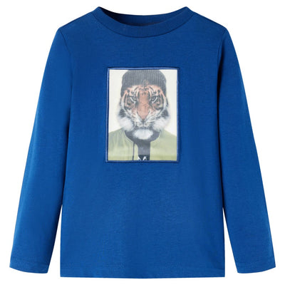 Camisa para niños de Vidaxl con mangas largas 140 azul oscuro