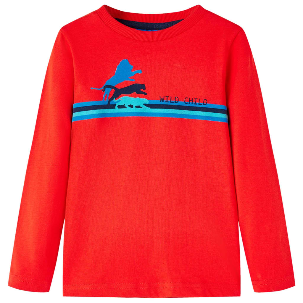 Camicia per bambini Vidaxl con maniche lunghe 104 rosso