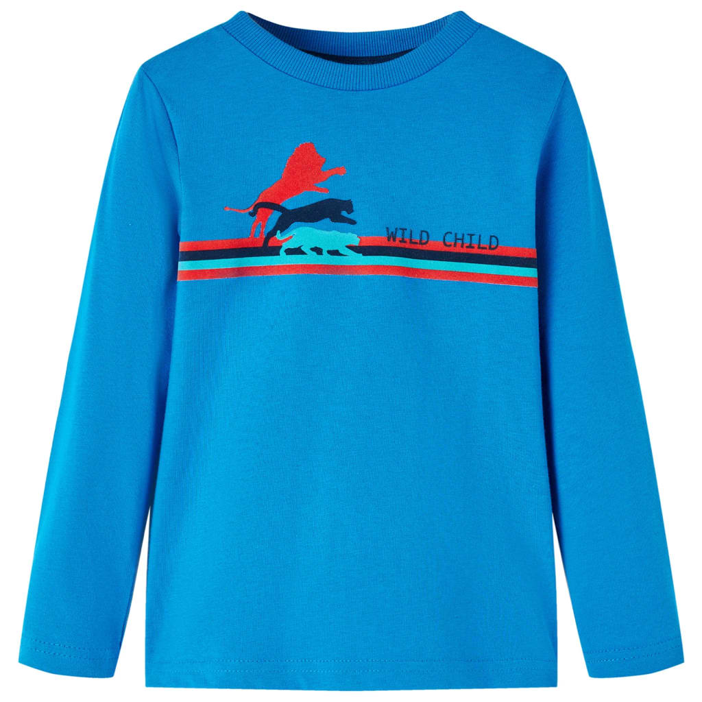 Camisa para niños Vidaxl con mangas largas 92 Cobalt azul