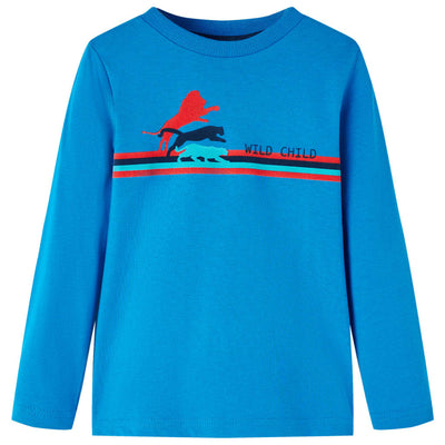 Camisa infantil de Vidaxl con mangas largas 116 Cobalt azul