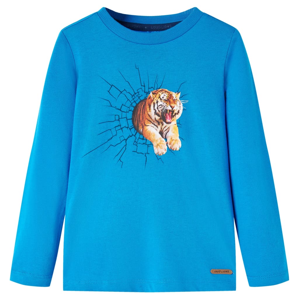 Camicia per bambini Vidaxl con maniche lunghe 116 cobalt blu