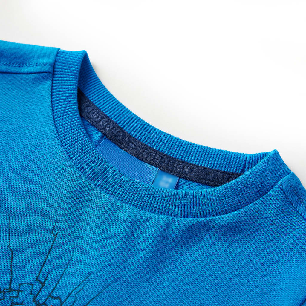 Camisa infantil de Vidaxl con mangas largas 128 Cobalt azul