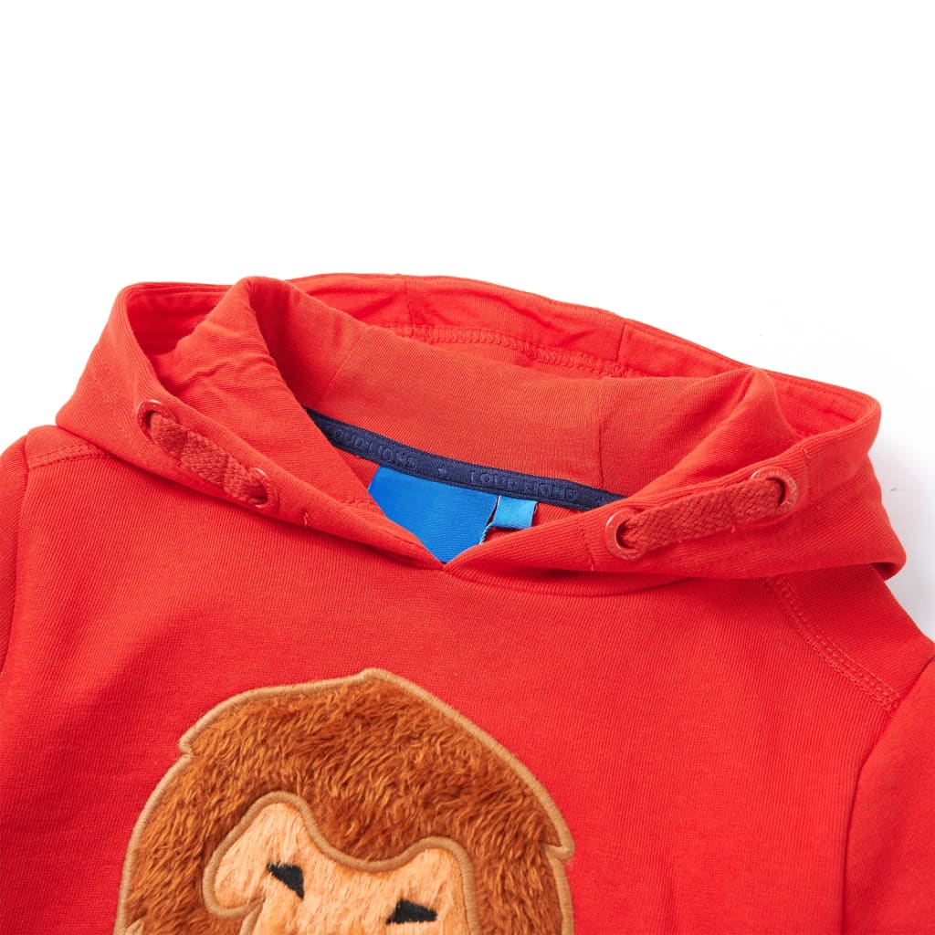 Vidaxl suéter para niños con capucha 140 rojo
