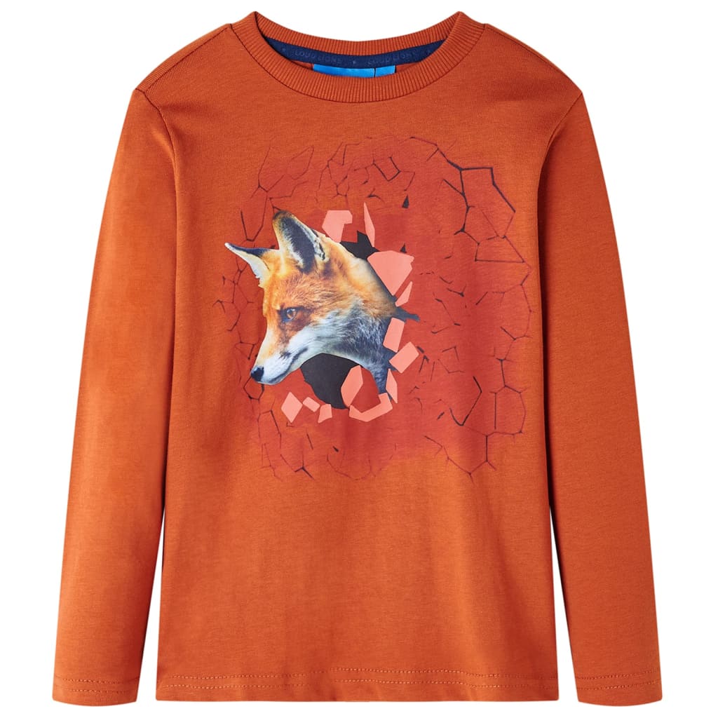 Camicia per bambini Vidaxl con maniche lunghe 116 ruggine leggera