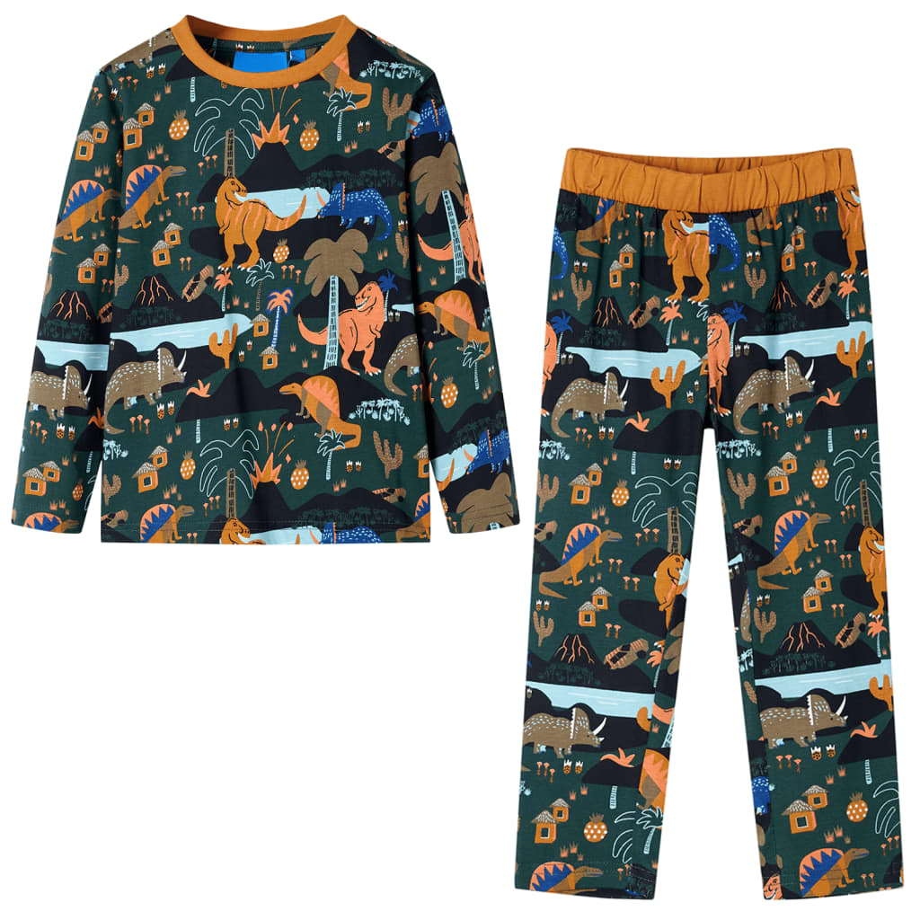 Piamas per bambini Vidaxl con maniche lunghe 92 Donkergroen