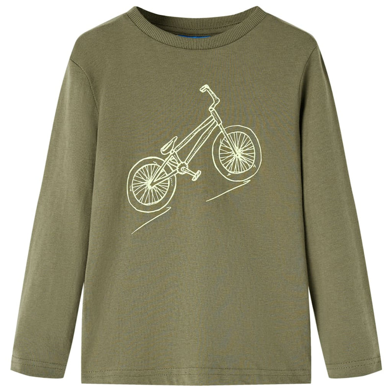 Camicia per bambini Vidaxl con maniche lunghe 92 kakikentig