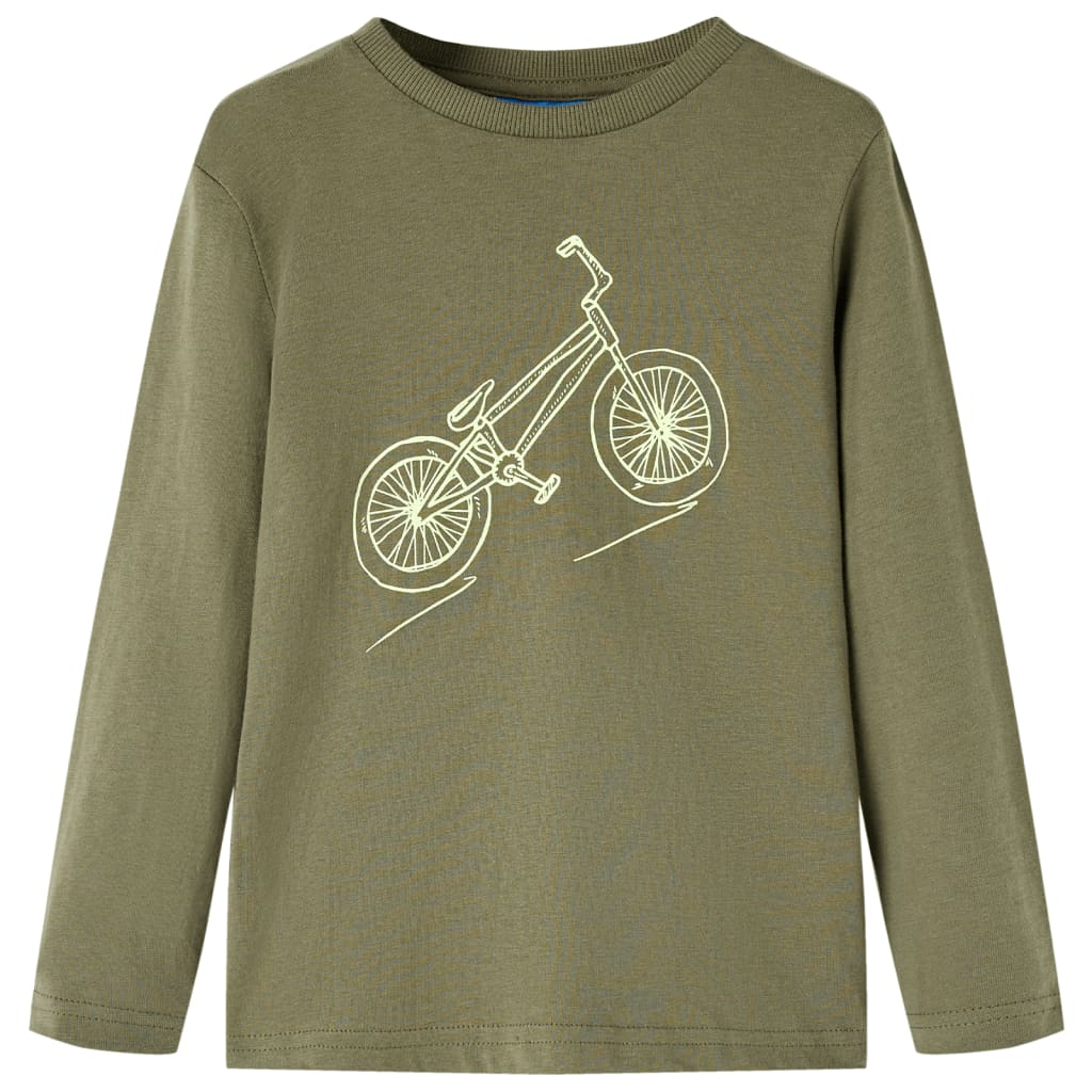 Camicia per bambini Vidaxl con maniche lunghe 92 kakikentig