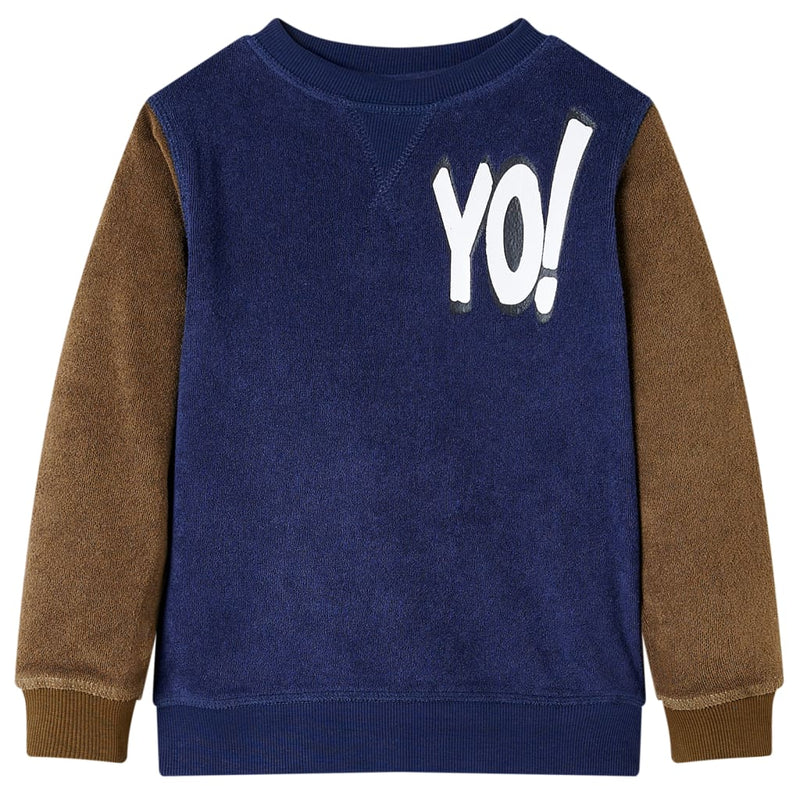 VIDAXL SWEATER BAMBINI 140 Blu marina scuro