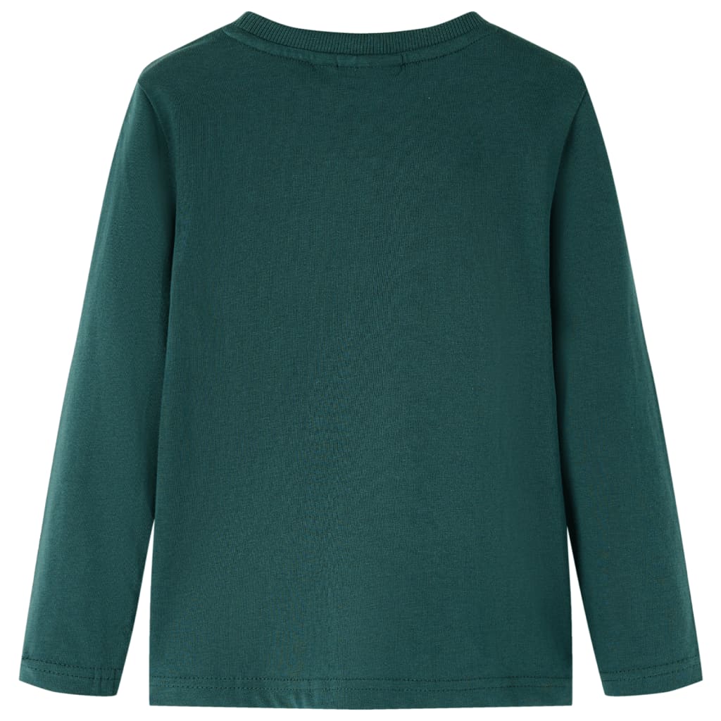Camicia per bambini Vidaxl con maniche lunghe 92 Donkergroen