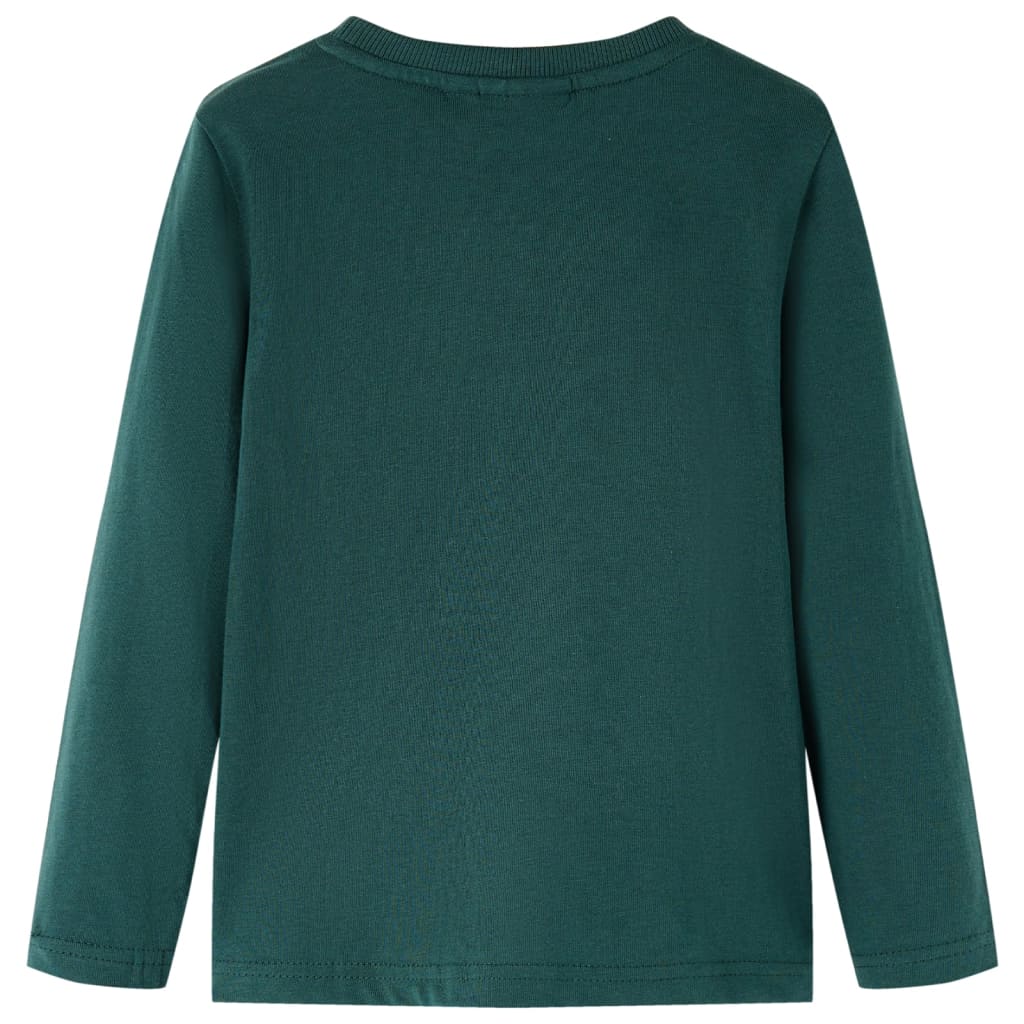 Camicia per bambini Vidaxl con maniche lunghe 128 Donkergroen