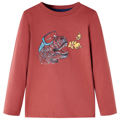 Camisa infantil de Vidaxl con mangas largas 92 Reddish Brown