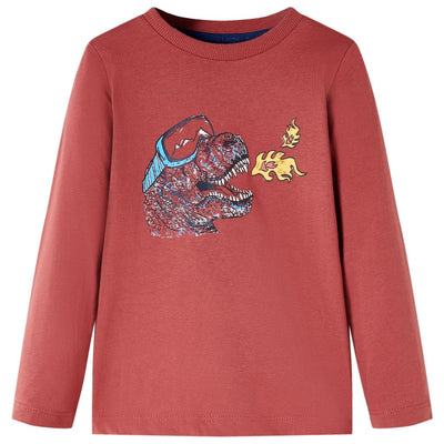 Camisa para niños Vidaxl con mangas largas 116 Reddish -Brawn