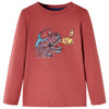 Camicia per bambini Vidaxl con maniche lunghe 116 rossastro -brown