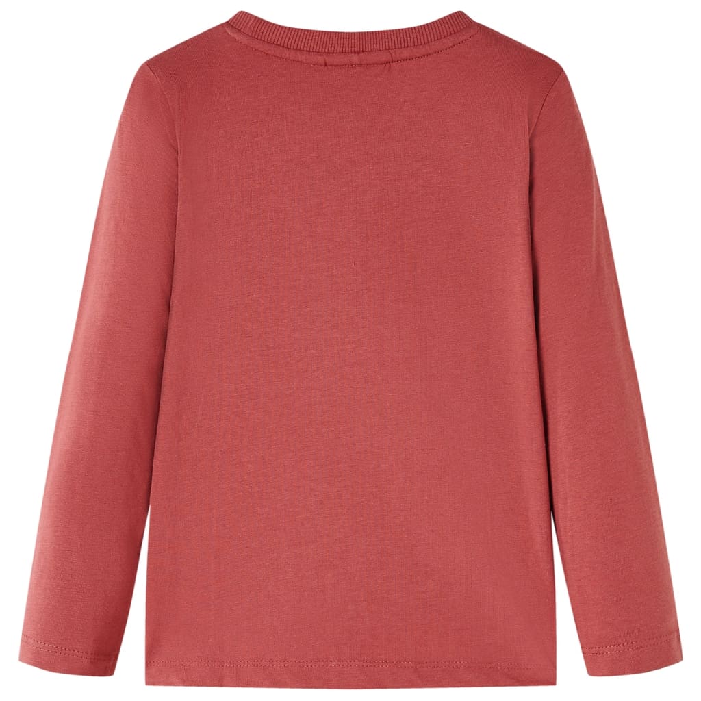 Camicia per bambini Vidaxl con maniche lunghe 128 rossastro -brown