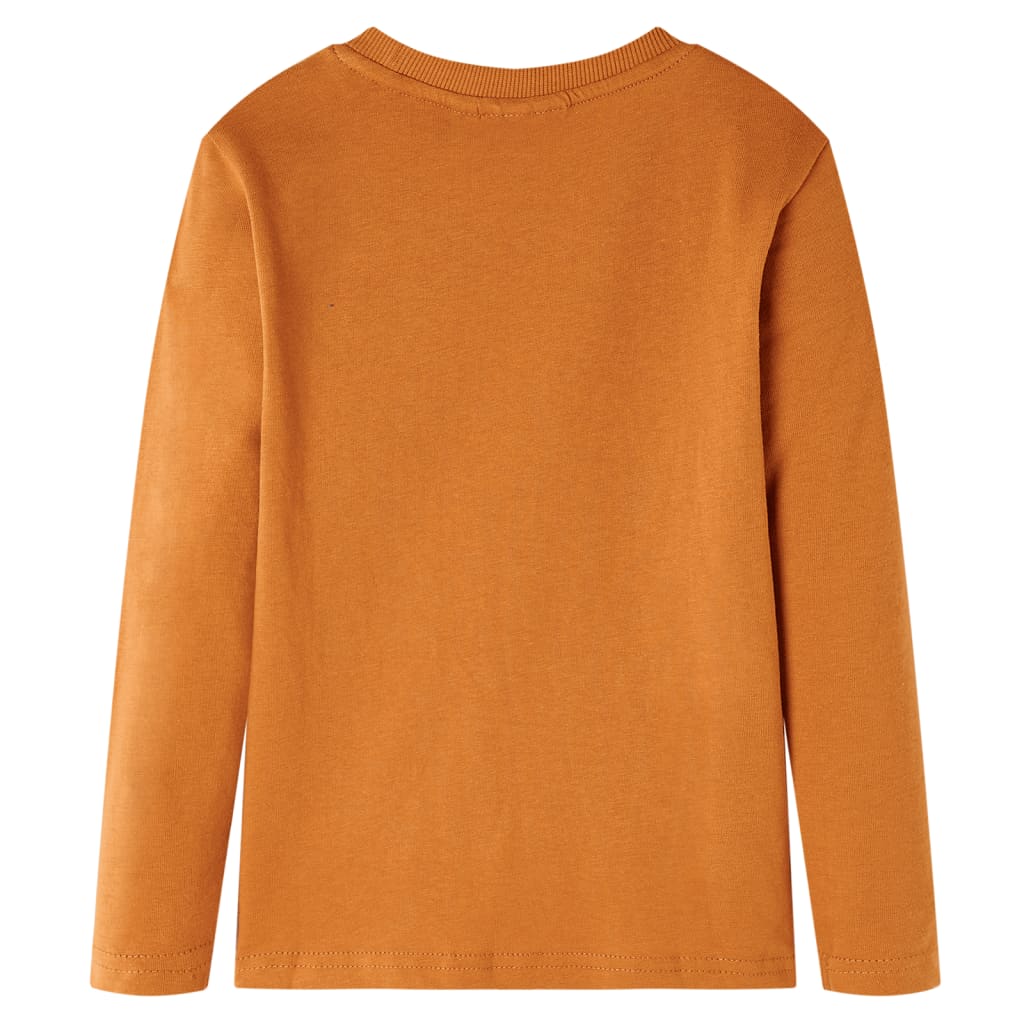 Camicia per bambini Vidaxl con maniche lunghe 128 rame scuro colorato
