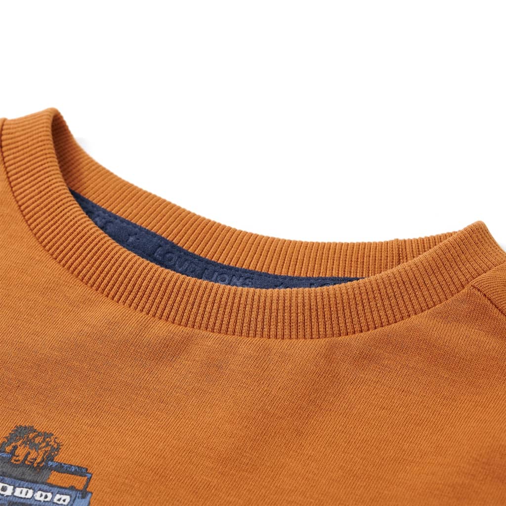 Camicia per bambini Vidaxl con maniche lunghe 128 rame scuro colorato