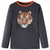 Camisa para niños de Vidaxl con mangas largas 92 antracita -Coled
