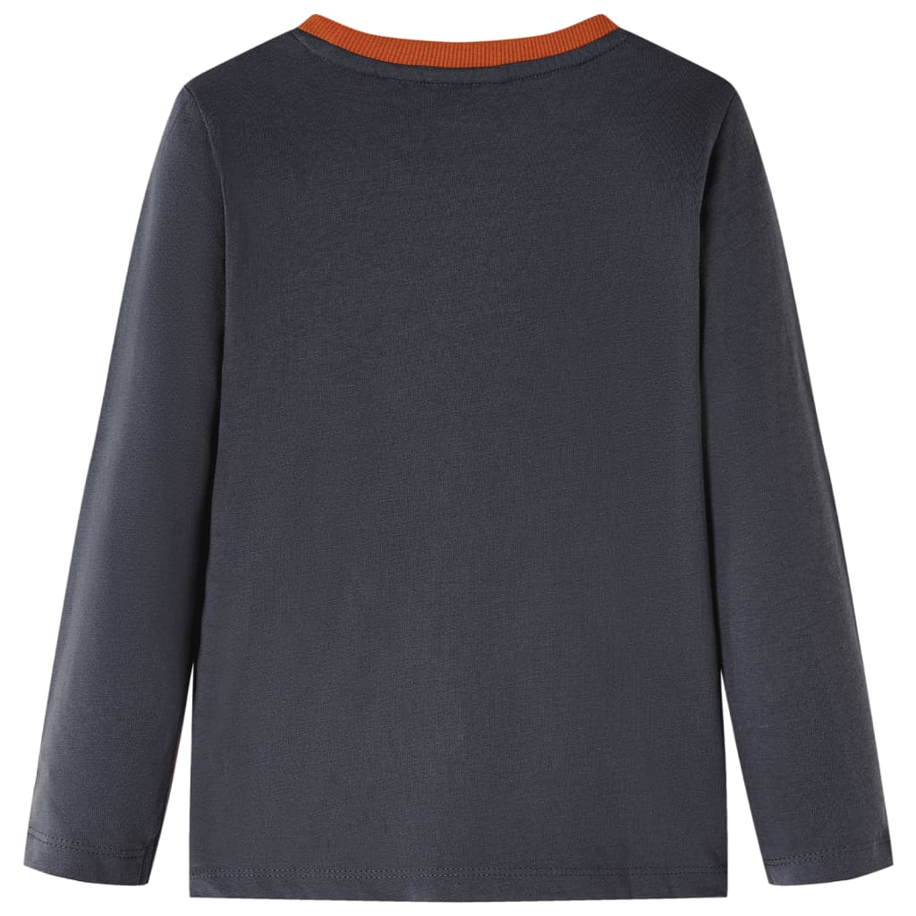 Camisa para niños de Vidaxl con mangas largas 92 antracita -Coled
