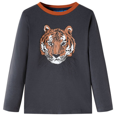 Camisa infantil de Vidaxl con mangas largas 128 antracita -Coled