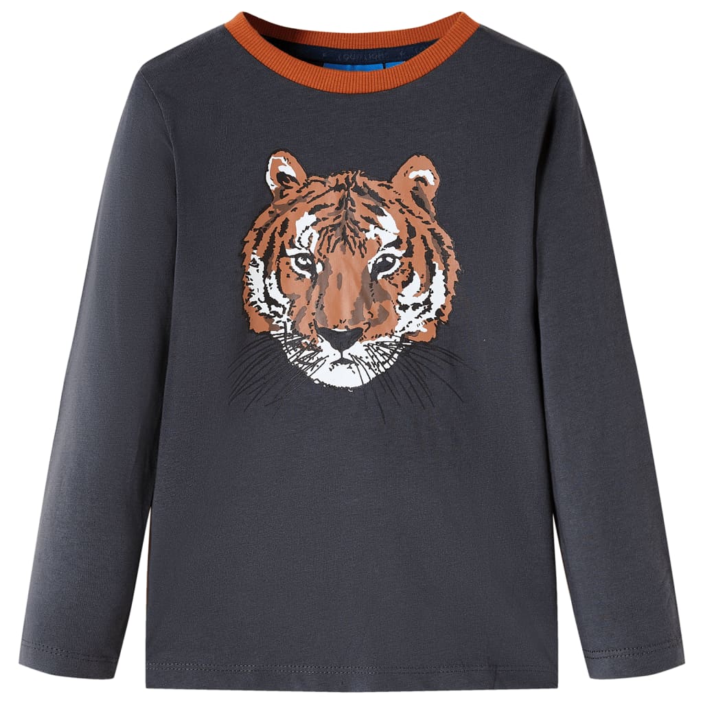 Camicia per bambini Vidaxl con maniche lunghe 128 antracite