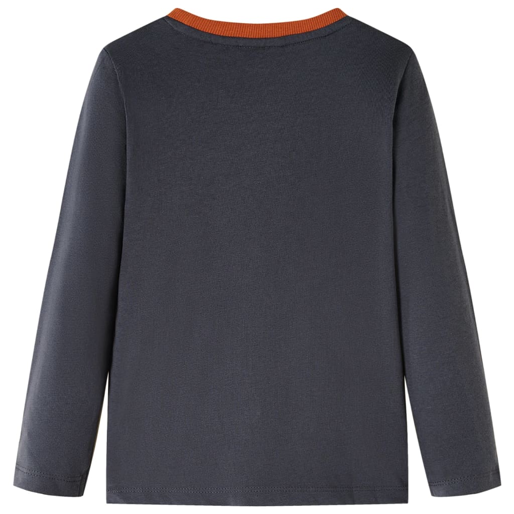 Camicia per bambini Vidaxl con maniche lunghe 128 antracite