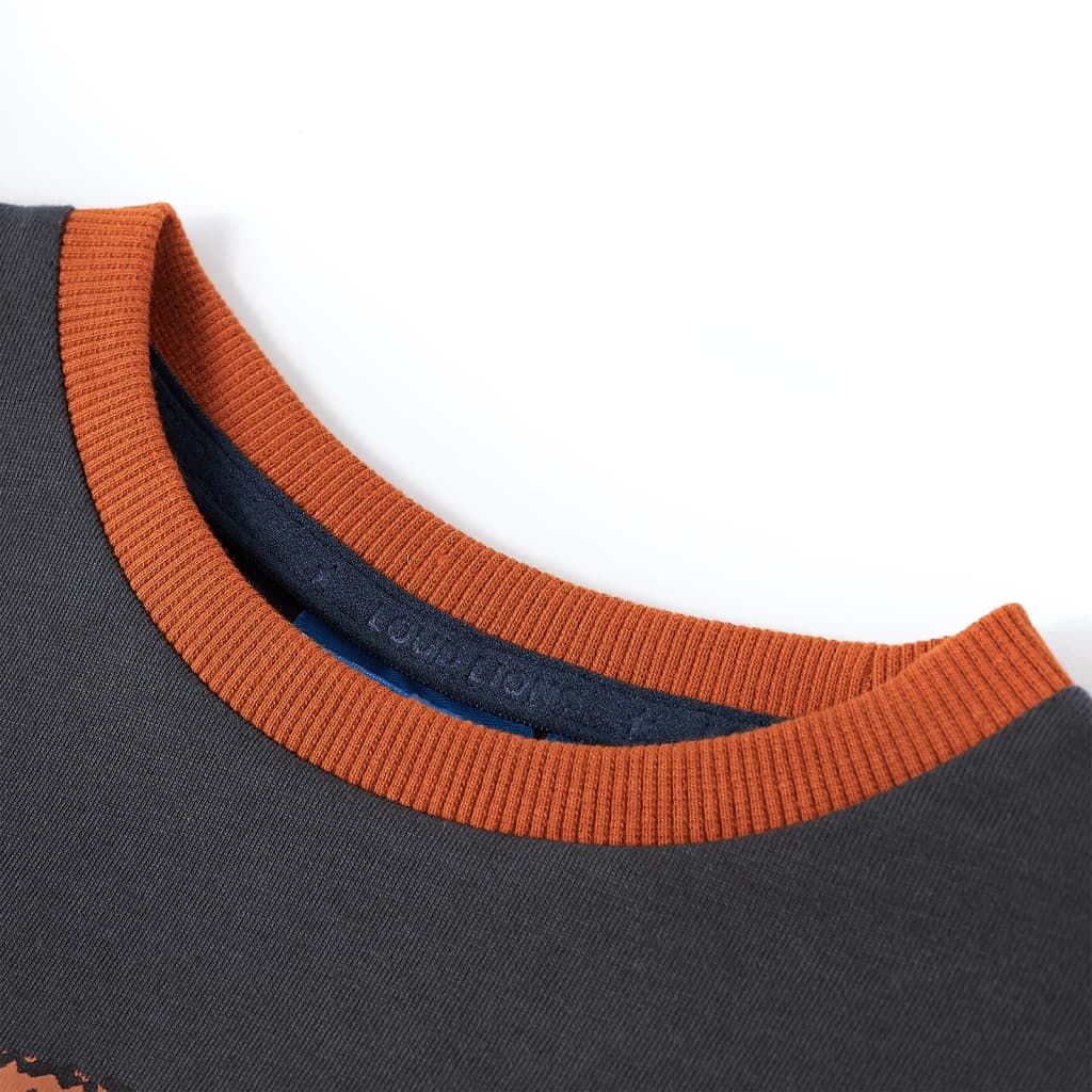 Camicia per bambini Vidaxl con maniche lunghe 128 antracite