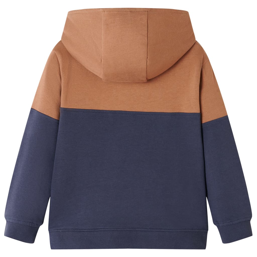 Vidaxl Kindersweater con capucha media cremallera 92 anthracites coñac coloreado