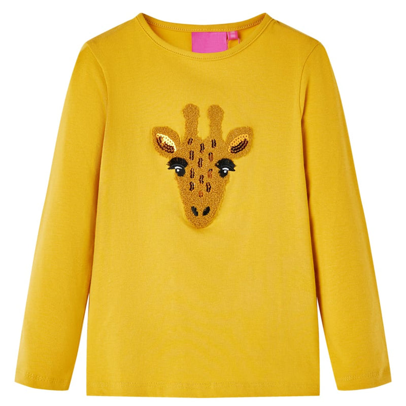 Camisa infantil de Vidaxl con mangas largas 92 OCHER OCRE