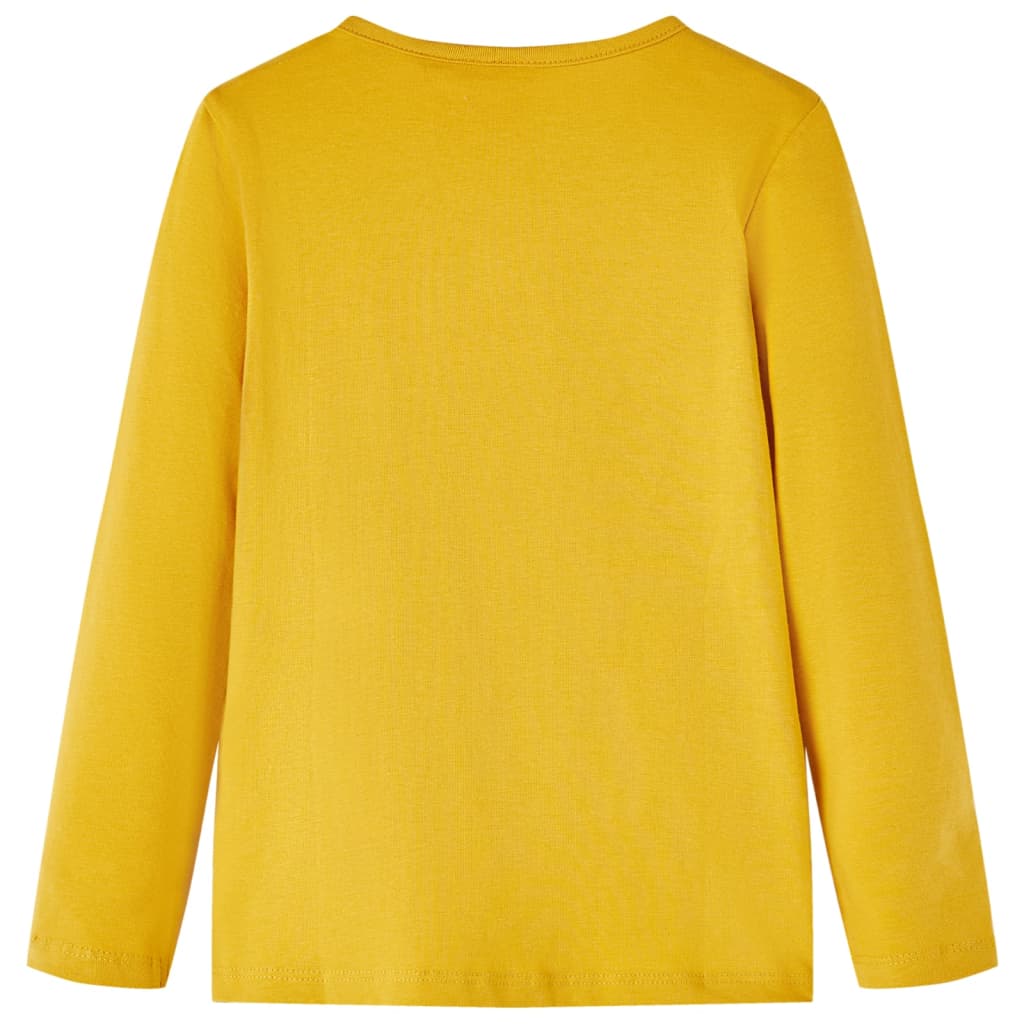 Camicia per bambini Vidaxl con maniche lunghe 128 ocra scura colorata