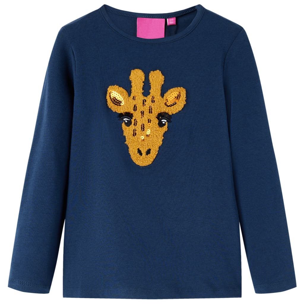 Camicia per bambini Vidaxl con maniche lunghe 116 blu navy