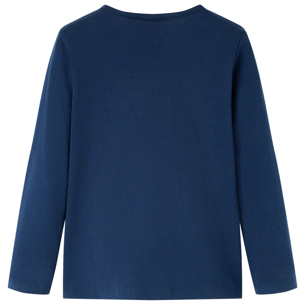 Camicia per bambini Vidaxl con maniche lunghe 128 blu navy